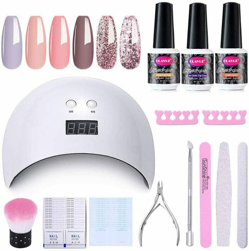 CLAVUZ Kit Set Smalto per Unghie in Gel UV LED,Kit di Partenza 6 C001