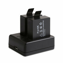 Carica l'immagine nel visualizzatore di Gallery, Caricabatteria + 2x1050mAh Batterie ricaricabili per Action Cam A66 A60 A70 A80