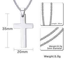 Carica l'immagine nel visualizzatore di Gallery, Collana con pendente Croce in acciaio inox per Uomo + 60 centimetri di catena