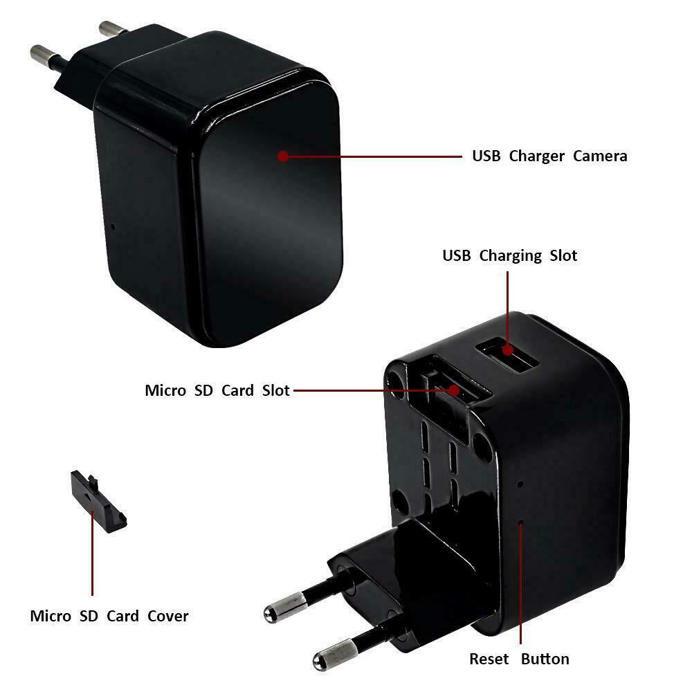 Caricatore USB con telecamera spia Wi-Fi. 2 in 1 - Spy Camera 4K con  caricatore batteria ed allarme. Anche ambienti bui 1 lux. + Router 4G  opzionale