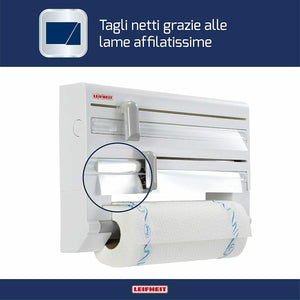 Porta rotoli da parete, Per Alluminio Pellicola e Carta assorbente Tagli precisi