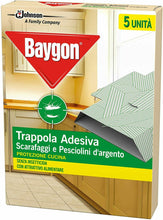 Carica l&#39;immagine nel visualizzatore di Gallery, 5 x Trappola per insetti scarafaggi e pesciolini d&#39;argento, Protezione adesiva
