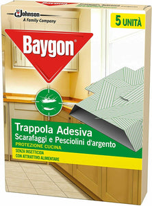 5 x Trappola per insetti scarafaggi e pesciolini d'argento, Protezione adesiva