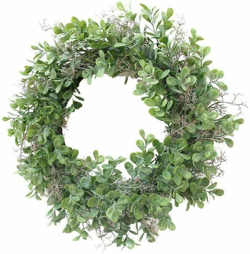 Miaouyo, ghirlanda di fiori artificiali per porta casa, 40 cm, Verde