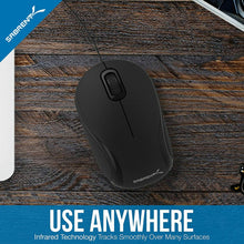 Carica l&#39;immagine nel visualizzatore di Gallery, Mini Mouse da portatile Viaggio USB Sabrent con cavo retrattile, 1200 DPI, Nero