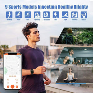 AIKELA Smartwatch, Orologio Fitness con Saturimetro (SpO2)/Misuratore nero