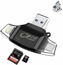 Carica l'immagine nel visualizzatore di Gallery, Lettore di Schede Memoria SD/Micro SD, 4 in 1 USB 2.0 / Micro Small