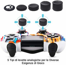 Carica l&#39;immagine nel visualizzatore di Gallery, Skin cover compatibile per Controller PS4 Dualshock, Tema graffiti i silicone