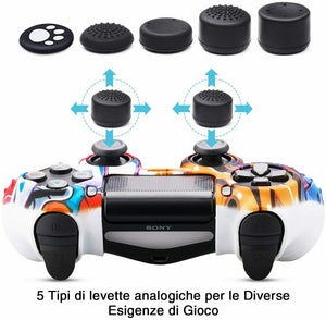 Skin cover compatibile per Controller PS4 Dualshock, Tema graffiti i silicone