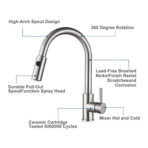 HOMELODY Miscelatore Cucina con Doccetta Estraibile Girevole a 360° 2...