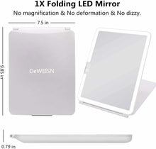 Carica l&#39;immagine nel visualizzatore di Gallery, DeWEISN Specchio da Viaggio, per il Trucco con 72 LED 3 Bianca