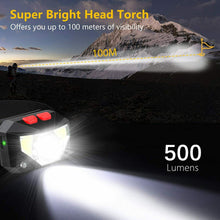 Carica l&#39;immagine nel visualizzatore di Gallery, Lampada Frontale Ricaricabile con USB, Impermeabile LED regolabile, Torcia Sport