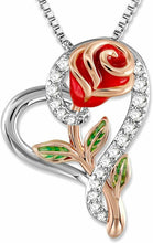 Carica l'immagine nel visualizzatore di Gallery, SNZM Collana di Fiori Rosa per Le Donne Gioielli Rossa.