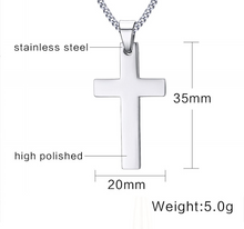 Carica l'immagine nel visualizzatore di Gallery, Collana con pendente Croce in acciaio inox per Uomo + 60 centimetri di catena