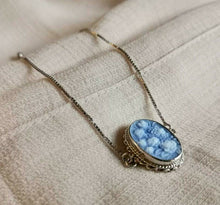 Carica l&#39;immagine nel visualizzatore di Gallery, Blue Agate Cameo Bracciale Con Argento Sterling 925 MADE IN ITALY, Cameo Jewelry- mostra il titolo originale