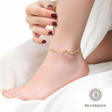 Carica l&#39;immagine nel visualizzatore di Gallery, Billie Bijoux 925 Argento sterling Braccialetto alla caviglia con B-rose Gold