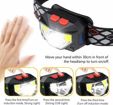 Carica l&#39;immagine nel visualizzatore di Gallery, Lampada Frontale Ricaricabile con USB, Impermeabile LED regolabile, Torcia Sport