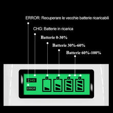Carica l&#39;immagine nel visualizzatore di Gallery, Caricabatterie per Pile Ricaricabili Stilo AA/AAA/D/C/9V Con Display LCD