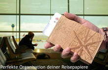 Carica l'immagine nel visualizzatore di Gallery, SIMARU - Custodia per passaporto in pregiata pelle di Beige (Bussola)