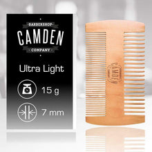 Carica l&#39;immagine nel visualizzatore di Gallery, Pettine per la barba ultraleggero di Camden Barbershop Company * in legno...