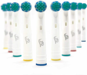 8 x Testine compatibili di ricambio per spazzolino elettrico Oral B + Cappucci