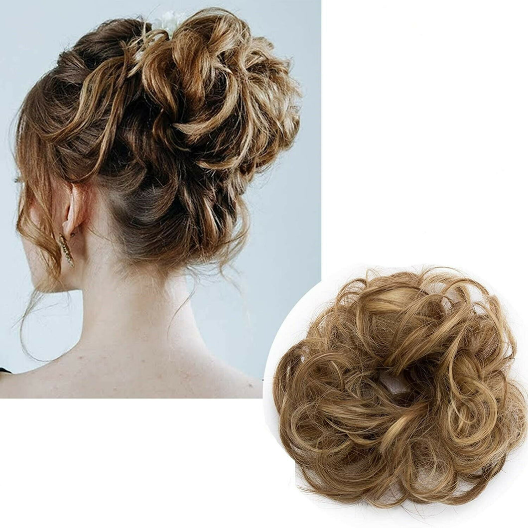 Chignon elastico per capelli con capelli finti color biondo cenere da 30 g, Coda