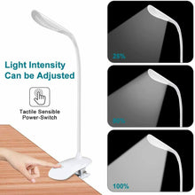 Carica l'immagine nel visualizzatore di Gallery, Lampada a LED con pinza a clip per lettura, Luce ricaricabile tramite USB, 3 liv