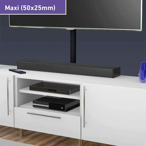 Canalina a pavimento per cavi e fili, Profilo a D da 1 m 50 x 25 mm, Passacavi