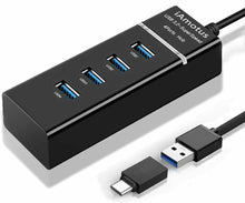 Carica l&#39;immagine nel visualizzatore di Gallery, Hub con 4 porte USB 3.0 super speed 5 GBps, Attacco USB e USB C, Lettore dati
