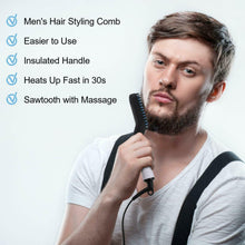 Carica l&#39;immagine nel visualizzatore di Gallery, Pettine elettrico lisciante per barba e capelli, Piastra per capelli barba uomo