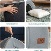 Carica l&#39;immagine nel visualizzatore di Gallery, Bedsure Cuccia Gatto Chiusa Interno - Nicchia per Gatti Morbido 2+1 Grigio