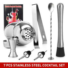Carica l'immagine nel visualizzatore di Gallery, Samione Cocktail Shaker Set, 7 Pezzi Kit da Barman in Acciaio Inox...
