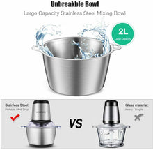 Carica l&#39;immagine nel visualizzatore di Gallery, Tritatutto Elettrico, homeasy 2L Frullatore Multifunzionale con Argento