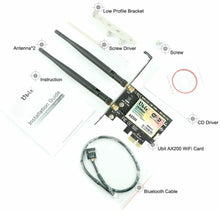 Carica l'immagine nel visualizzatore di Gallery, Scheda Dual Band WiFi 6 con Bluetooth 5.0 WLAN PCIE MU-MIMO latenza ultra bassa