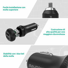 Carica l'immagine nel visualizzatore di Gallery, Caricabatterie per Auto con 2 Porte USB in Alluminio da 40W Tecnologia iSmart