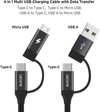 Carica l'immagine nel visualizzatore di Gallery, Lecone 4 in 1 Multi Cavo USB C di Ricarica con Trasferimento Dati, [1 1 Pack