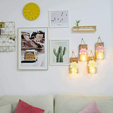 Carica l'immagine nel visualizzatore di Gallery, Cozyhoma - Set di 2 lampade da parete in stile rustico, con ortensie Beige