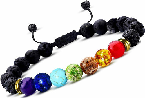 Braccialetto con diffusore di oli essenziali, 7 chakra, braccialetto in...
