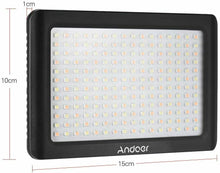 Carica l'immagine nel visualizzatore di Gallery, Luce fotografica 192 LED per fotocamera DSLR, Illuminazione dimmerabile batterie