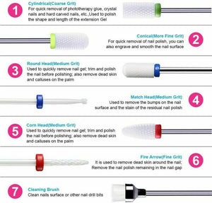 Punte Fresa Unghie Ceramica, Homeet Punta da trapano per Manicure...
