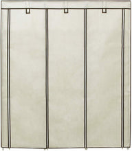 Carica l'immagine nel visualizzatore di Gallery, Armadio Guardaroba Appendiabiti In Acciaio e Tessuto 175 x 150 x 45cm, Beige