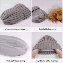 Carica l'immagine nel visualizzatore di Gallery, HATOOZE Cappello Beanie Invernale Lavorato a Maglia per Donna Ragazza grigio