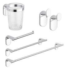 Carica l&#39;immagine nel visualizzatore di Gallery, METAFORM Set accessori bagno kit completo Zero Cromo 5 pezzi in Acciaio...