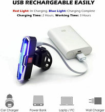 Carica l&#39;immagine nel visualizzatore di Gallery, DONPEREGRINO B2-110 Lumen Luce Bici Posteriore ad Alta B2 Rosso/Blu