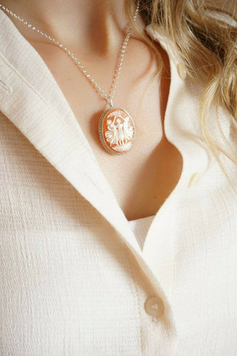 Collana in Cammeo, Le 3 Grazie, Collana in Argento 925, Artigianato Italia