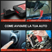 Carica l'immagine nel visualizzatore di Gallery, Avviatore d'emergenza per batterie auto, Jump Starter Booster 800A 12000mAh 12V