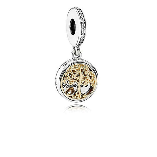 LafeeJewels Charm Albero della Famiglia,per bracciali Famiglia 14k Gold Roots