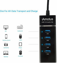 Carica l&#39;immagine nel visualizzatore di Gallery, Hub con 4 porte USB 3.0 super speed 5 GBps, Attacco USB e USB C, Lettore dati