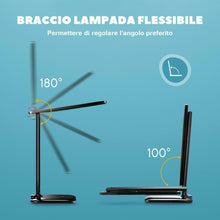 Carica l'immagine nel visualizzatore di Gallery, Lampada LED da Scrivania con 42 LED, Efficienza Energetica e Occhi-Cura Nero
