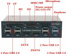 Carica l&#39;immagine nel visualizzatore di Gallery, Hub USB 3.0 da 3.5&#39;&#39;, Pannello Frontale Porte USB 3.0 SATA e lettore schede